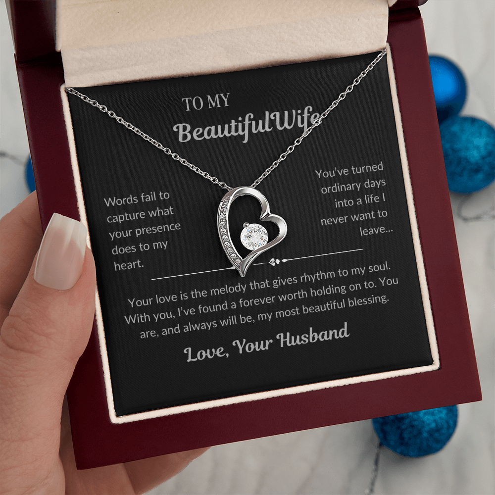 To My Beautiful Wife - Forever Love Necklace