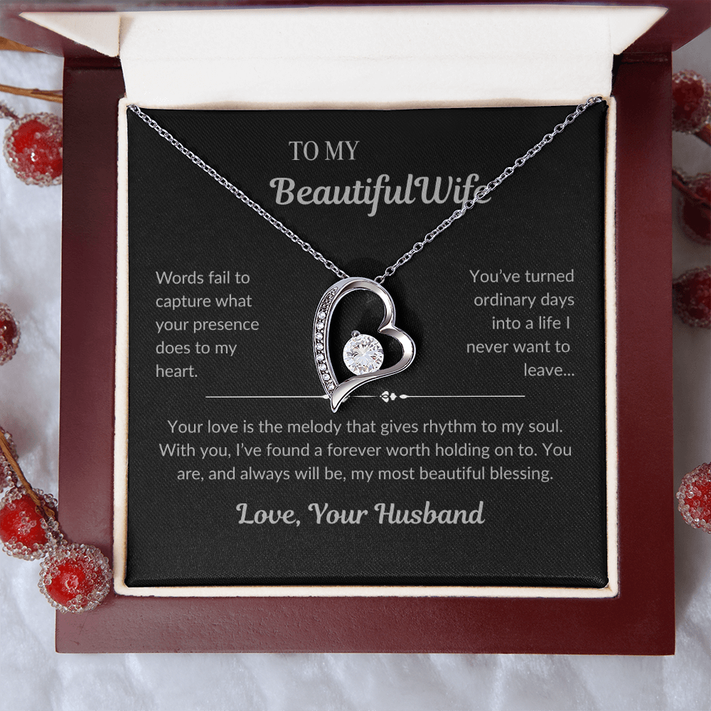 To My Beautiful Wife - Forever Love Necklace