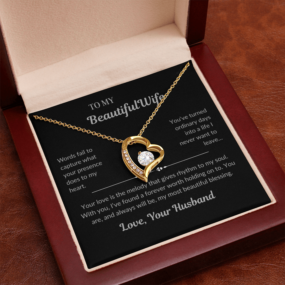 To My Beautiful Wife - Forever Love Necklace