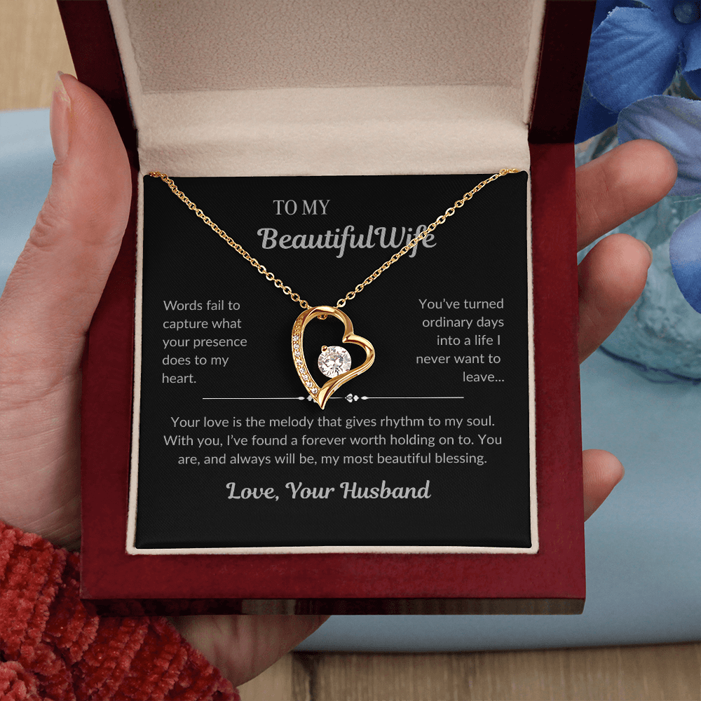 To My Beautiful Wife - Forever Love Necklace