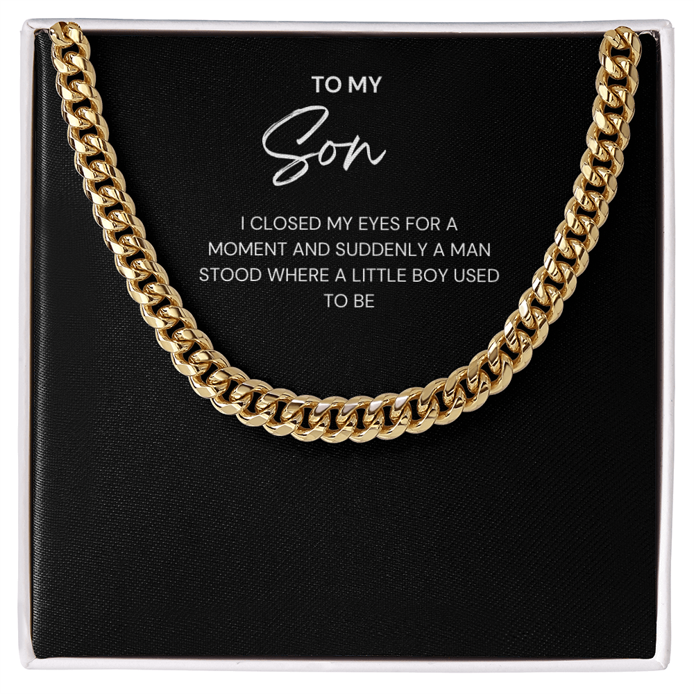 From Boy to Man Cuban Link - A Proud Parent's Gift to Their Son