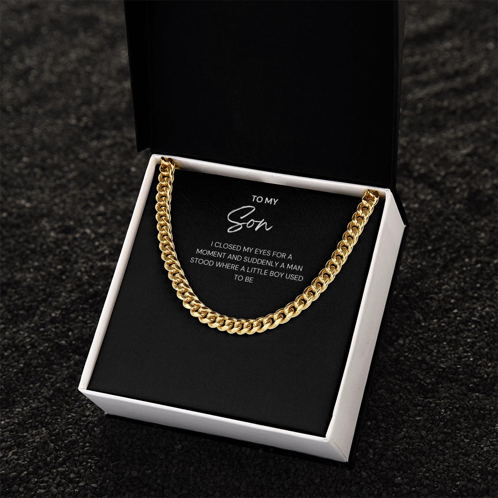 From Boy to Man Cuban Link - A Proud Parent's Gift to Their Son