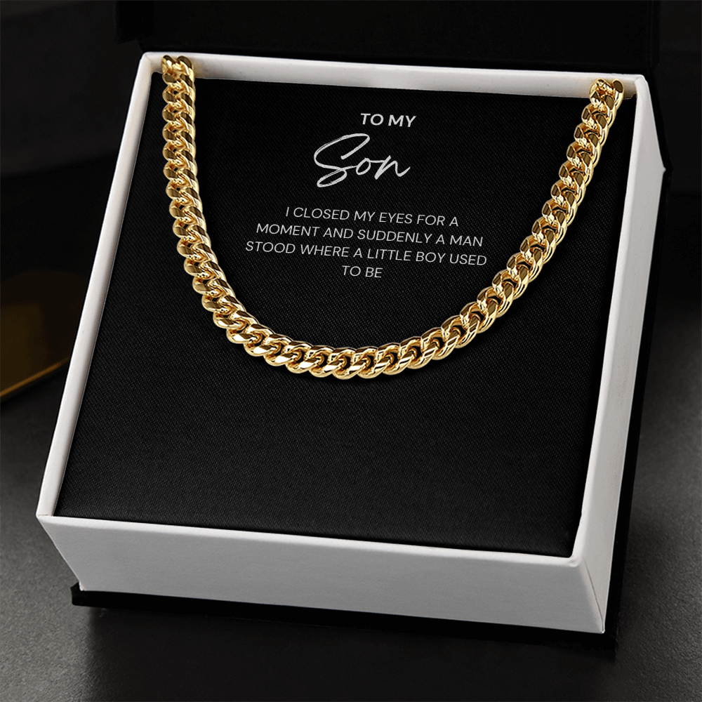 From Boy to Man Cuban Link - A Proud Parent's Gift to Their Son