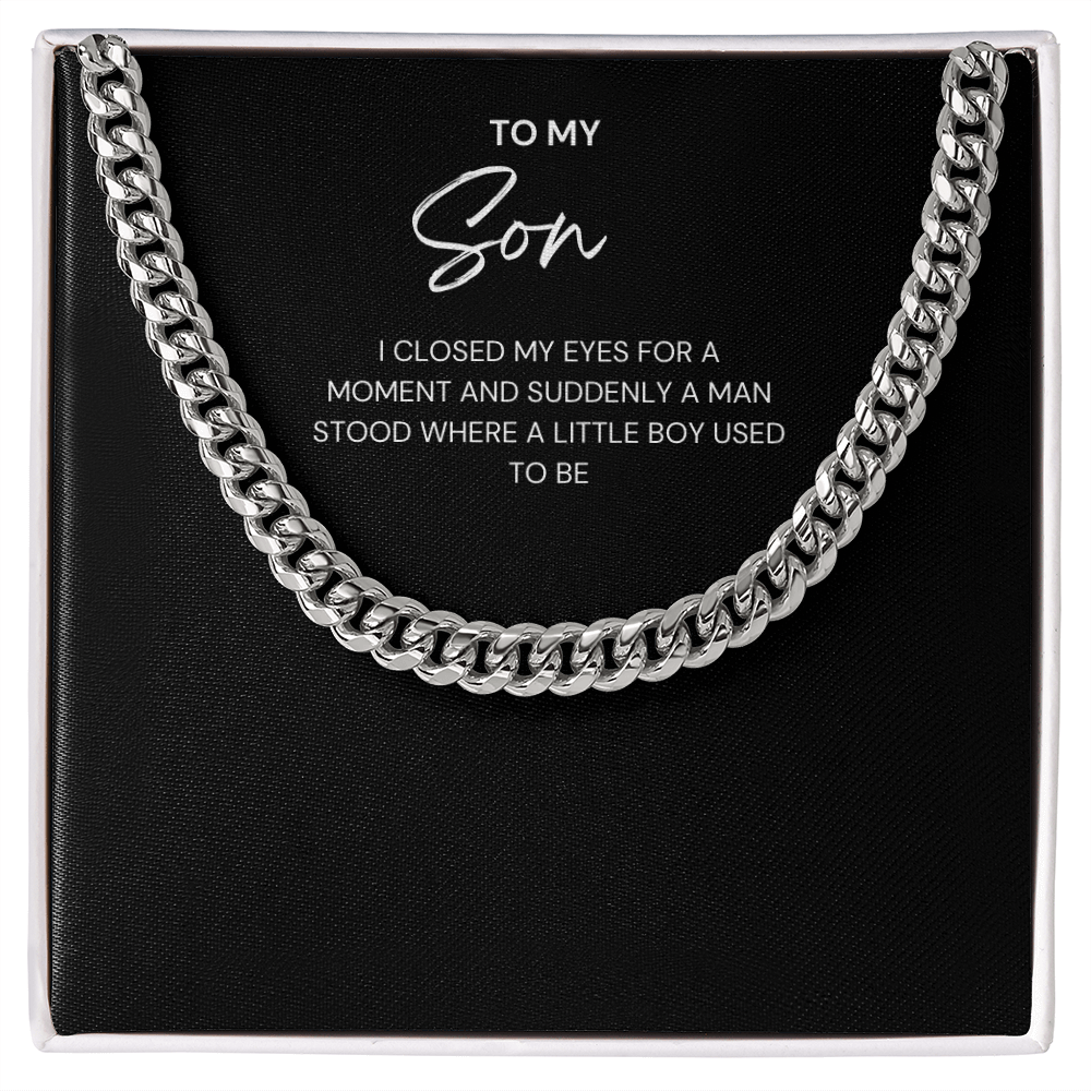 From Boy to Man Cuban Link - A Proud Parent's Gift to Their Son
