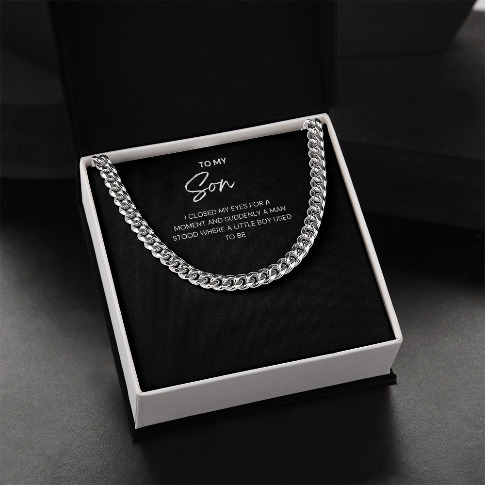 From Boy to Man Cuban Link - A Proud Parent's Gift to Their Son