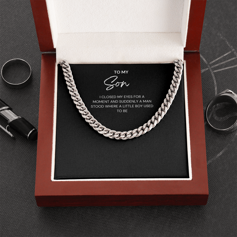 From Boy to Man Cuban Link - A Proud Parent's Gift to Their Son