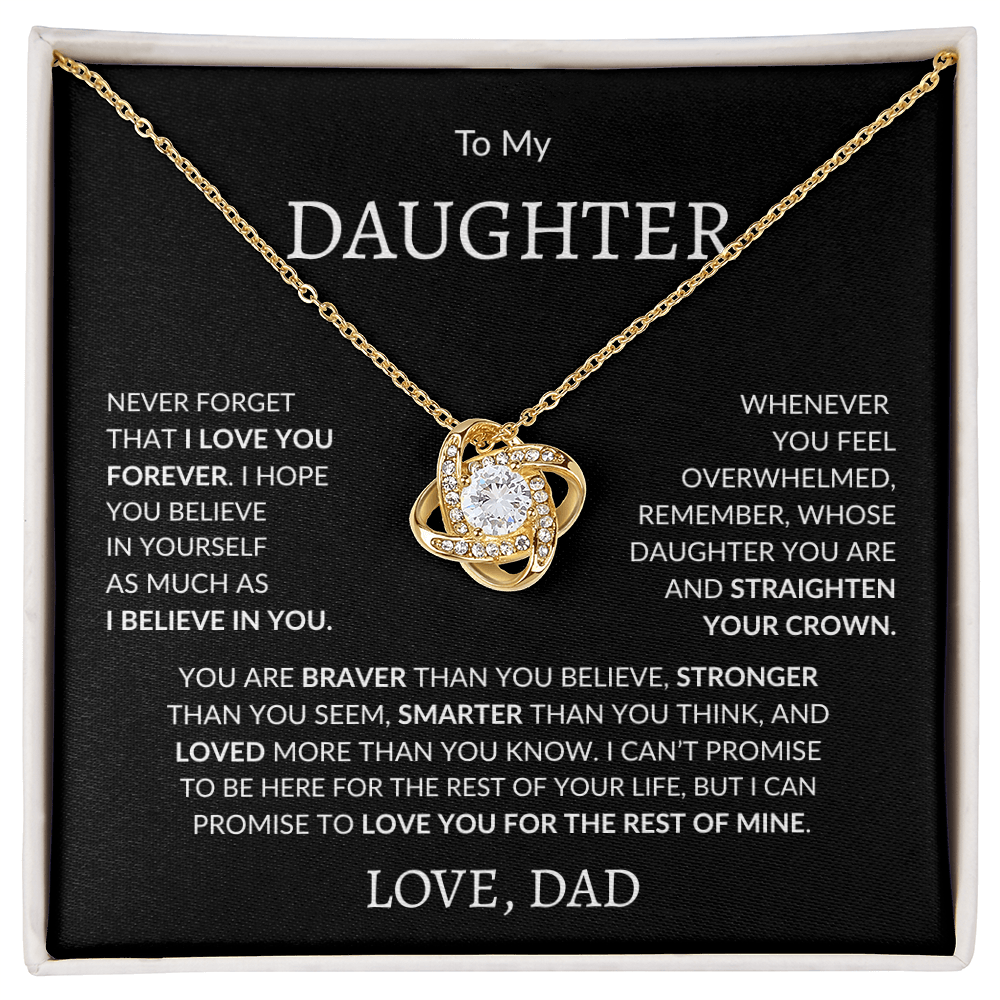 “To My Daughter” – Message Card Necklace Gift