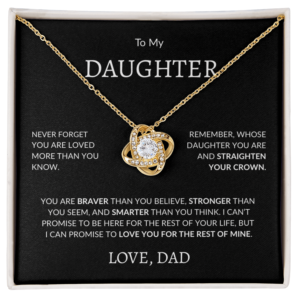“To My Daughter” – Message Card Necklace Gift