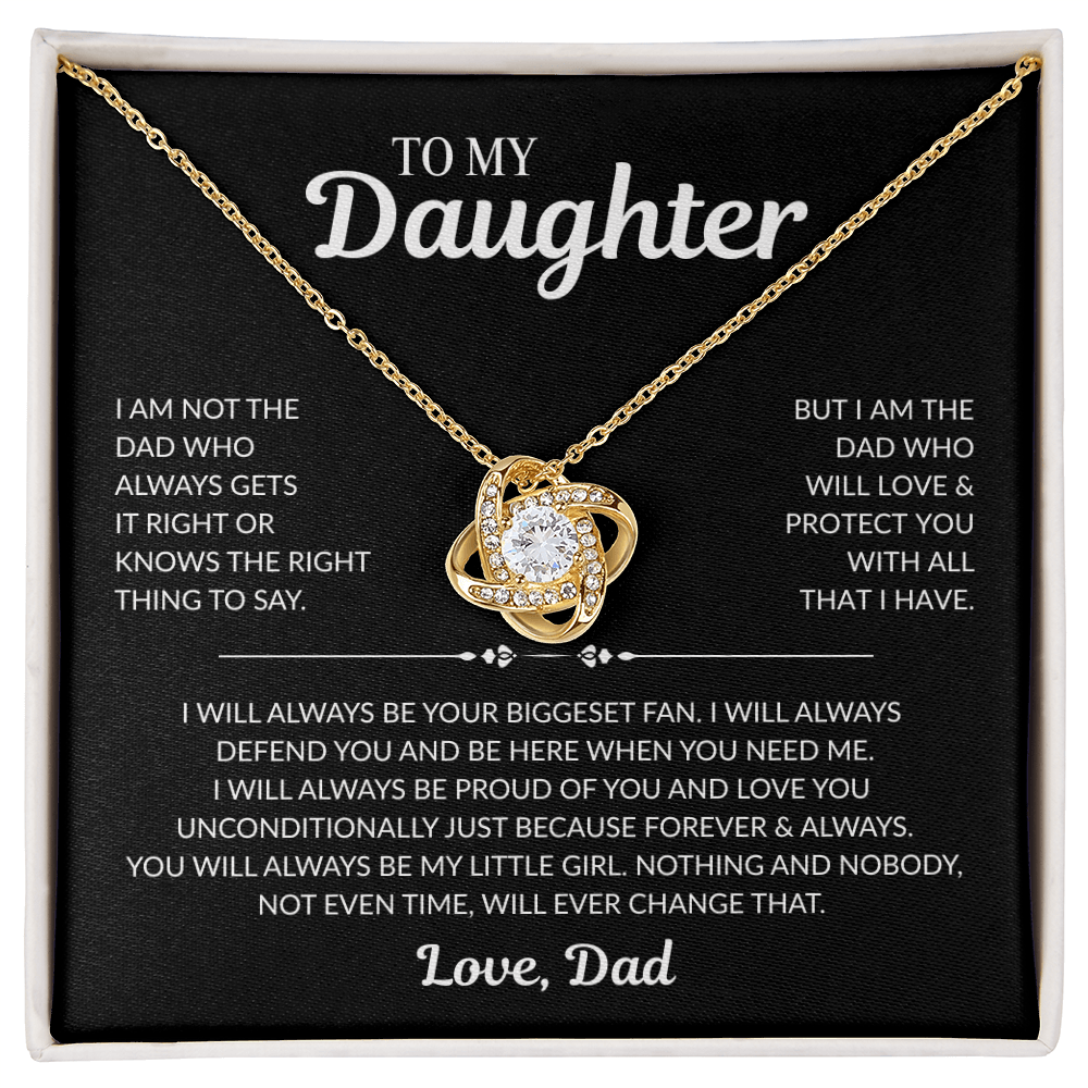 Gift for Daughter from Dad - The Unbreakable Bond Love Knot Necklace