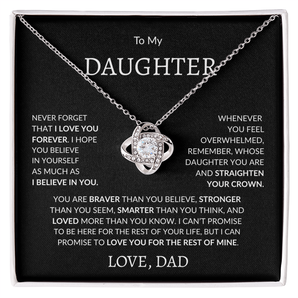 “To My Daughter” – Message Card Necklace Gift