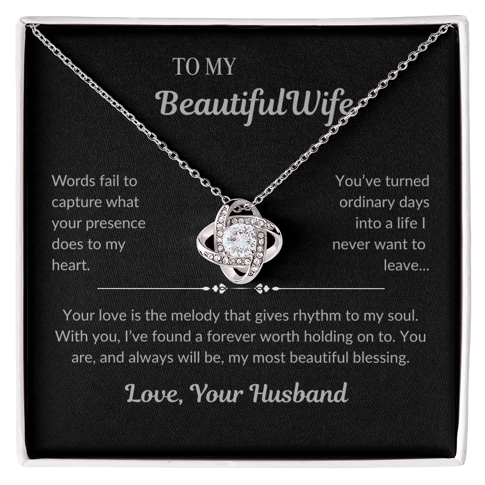 To My Beautiful Wife - Love Knot Necklace