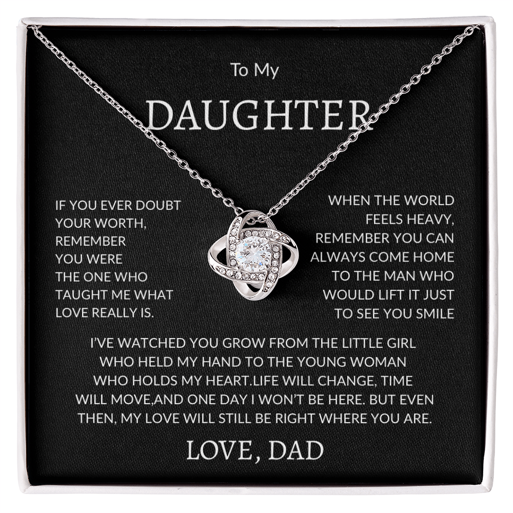 “To My Daughter” – Message Card Necklace Gift