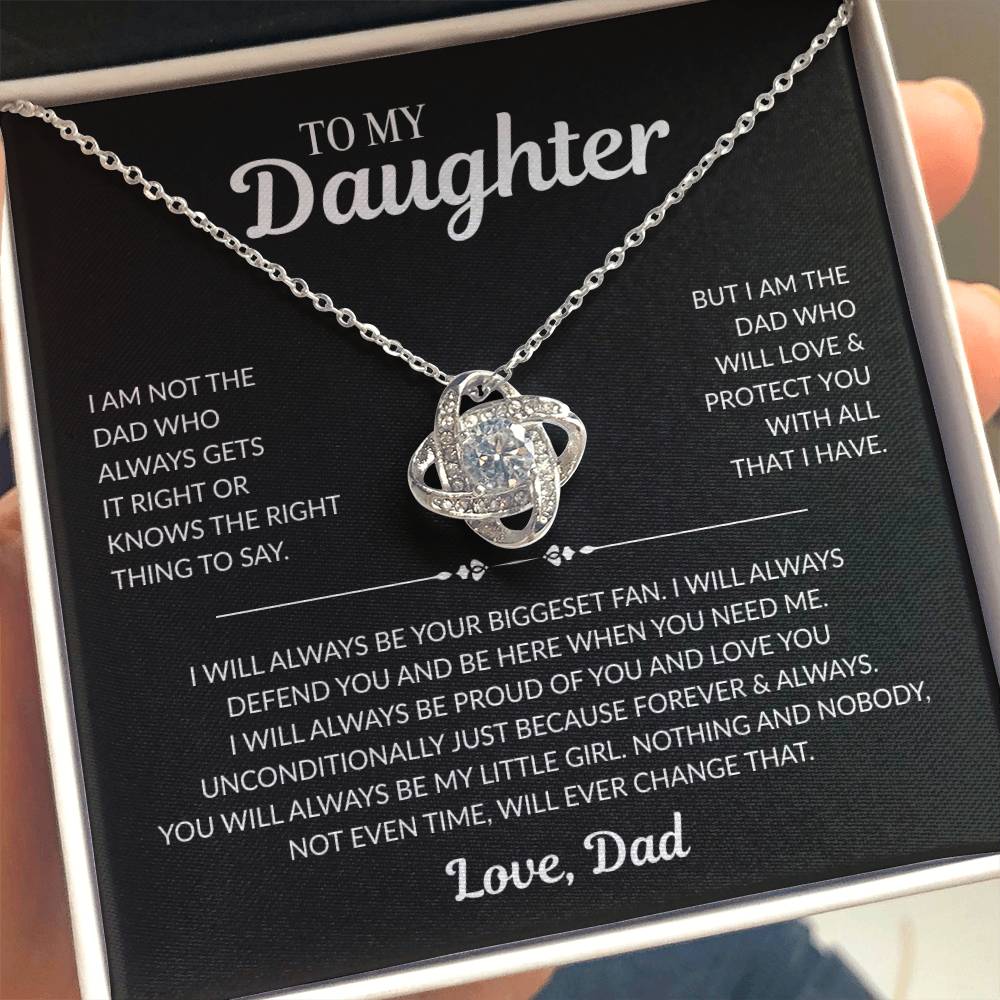 Gift for Daughter from Dad - The Unbreakable Bond Love Knot Necklace