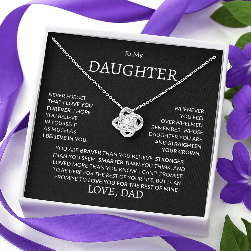 “To My Daughter” – Message Card Necklace Gift