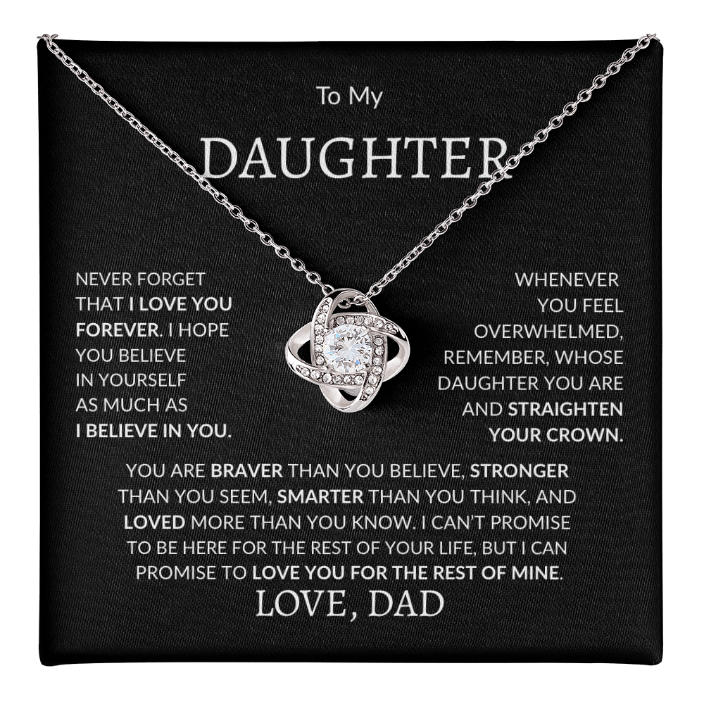“To My Daughter” – Message Card Necklace Gift