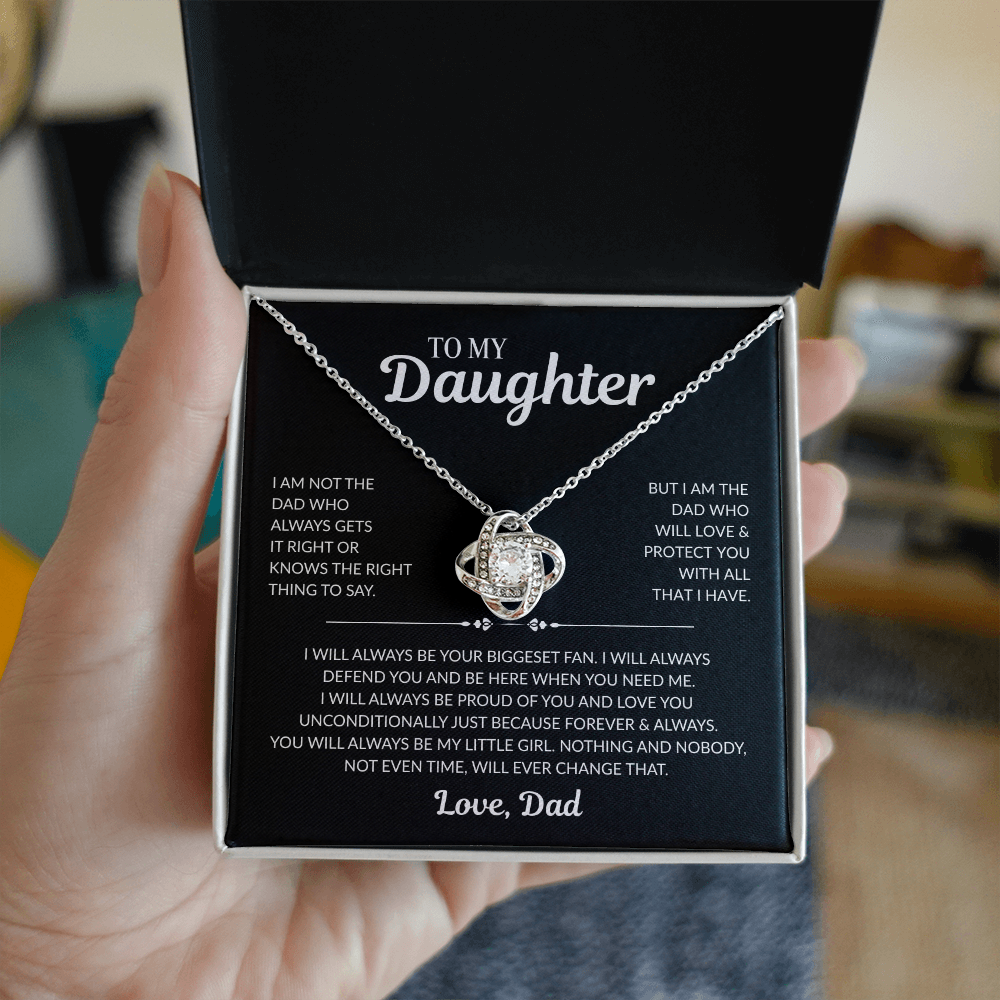 Gift for Daughter from Dad - The Unbreakable Bond Love Knot Necklace