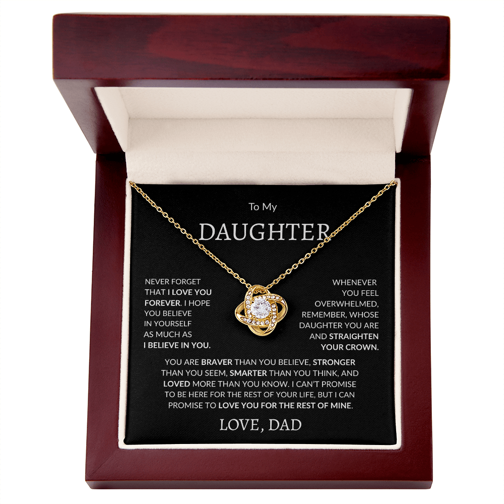 “To My Daughter” – Message Card Necklace Gift