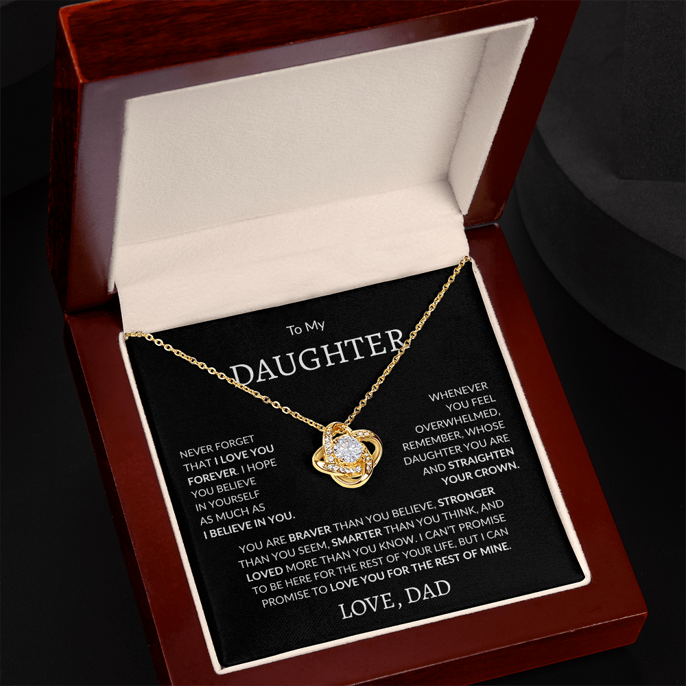 “To My Daughter” – Message Card Necklace Gift