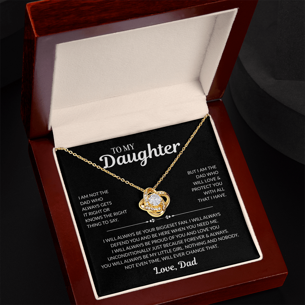 Gift for Daughter from Dad - The Unbreakable Bond Love Knot Necklace