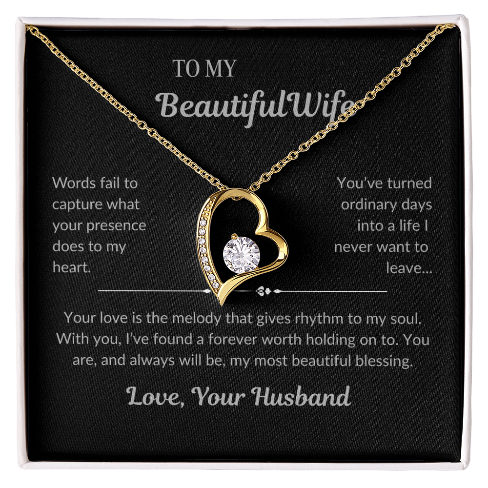 To My Beautiful Wife - Forever Love Necklace