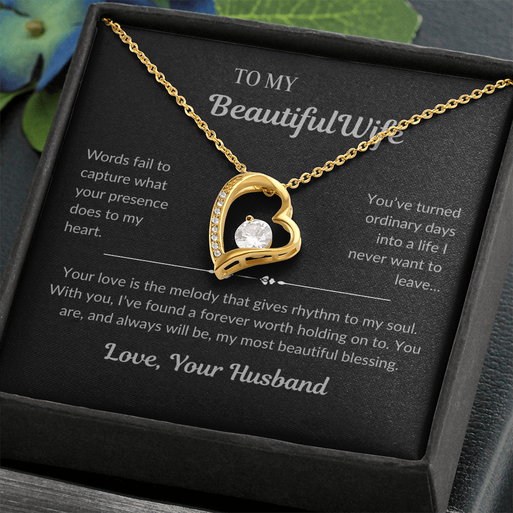 To My Beautiful Wife - Forever Love Necklace